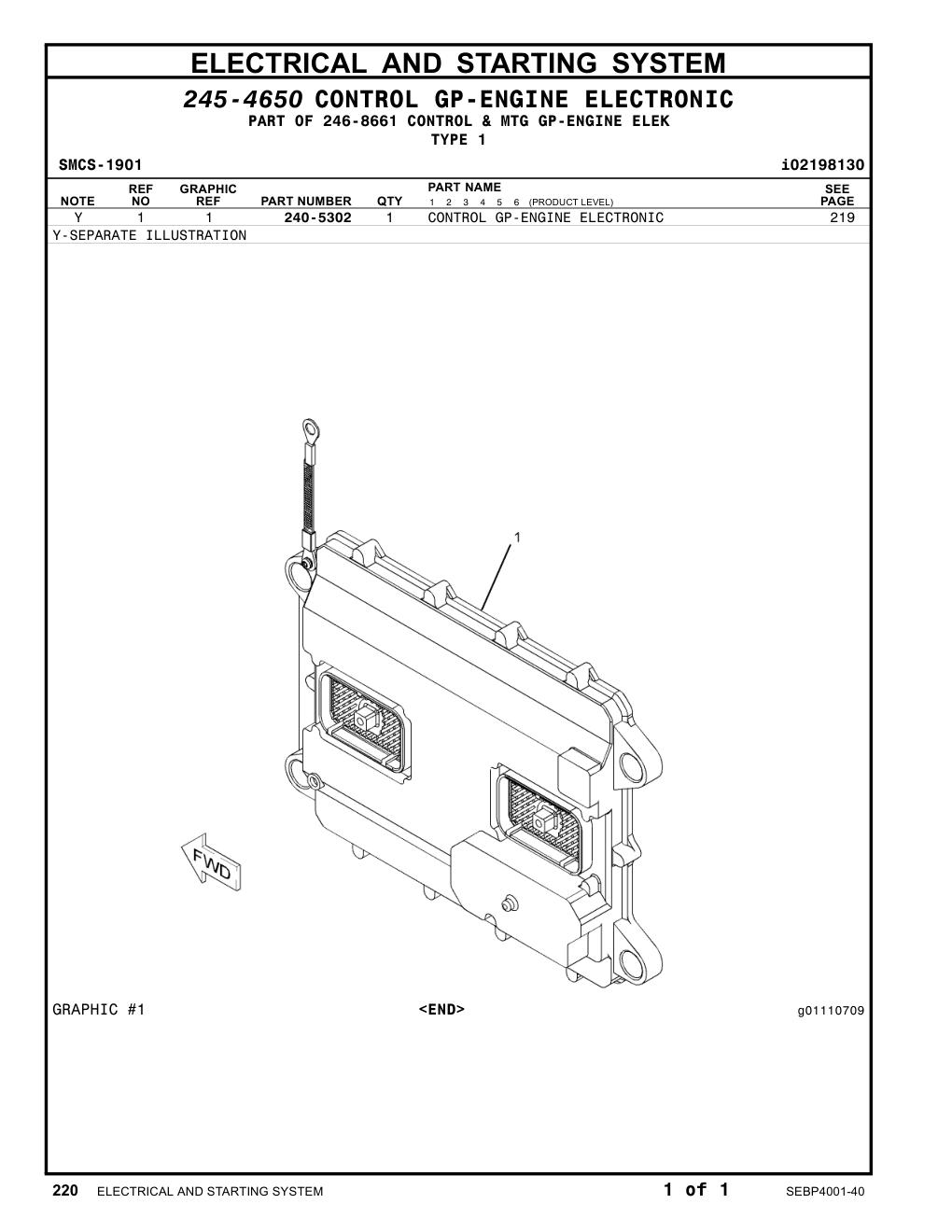 240-5302 CONTROL GP-ENGINE ELECTRONIC CAT parts manual diagram