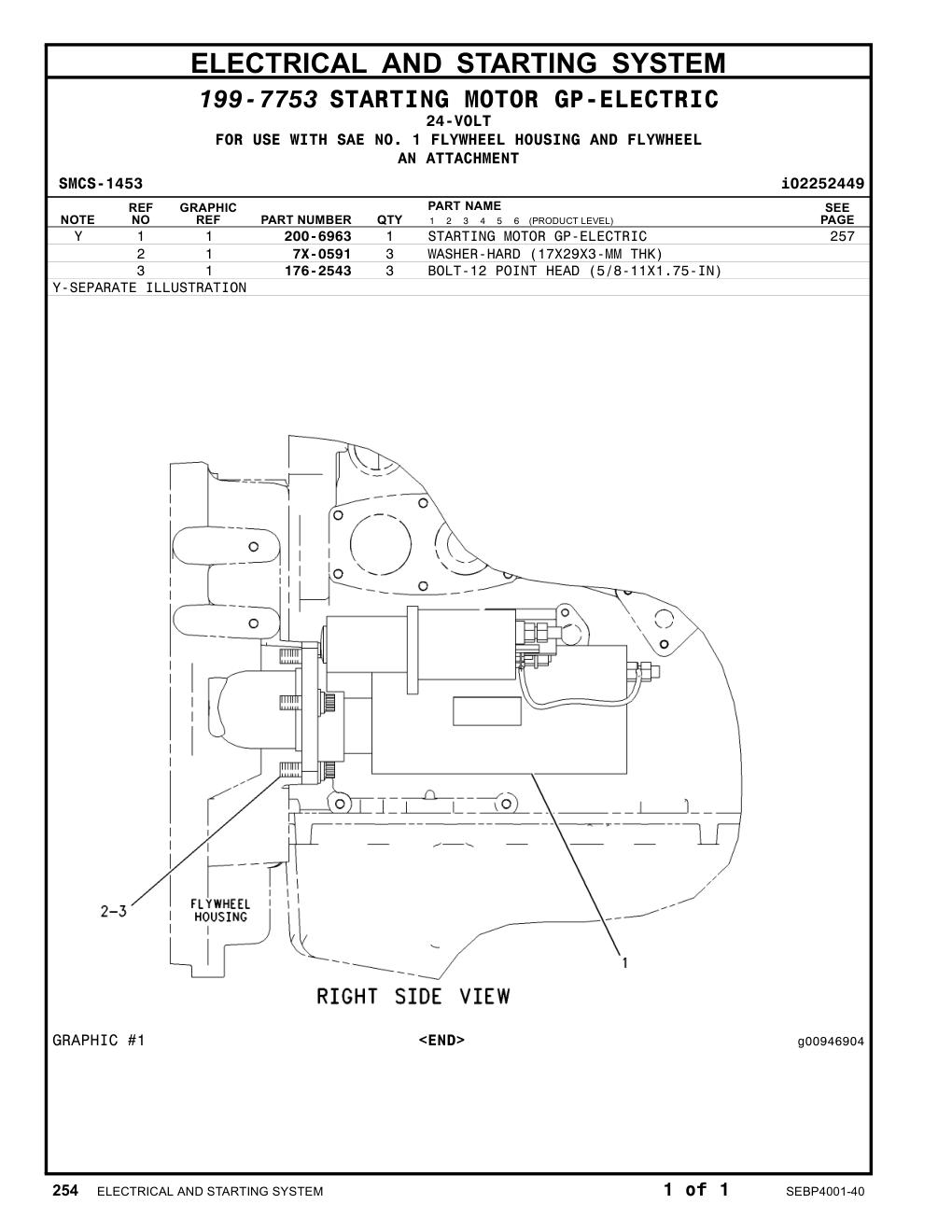 200-6963 STARTING MOTOR GP-ELECTRIC CAT parts manual diagram