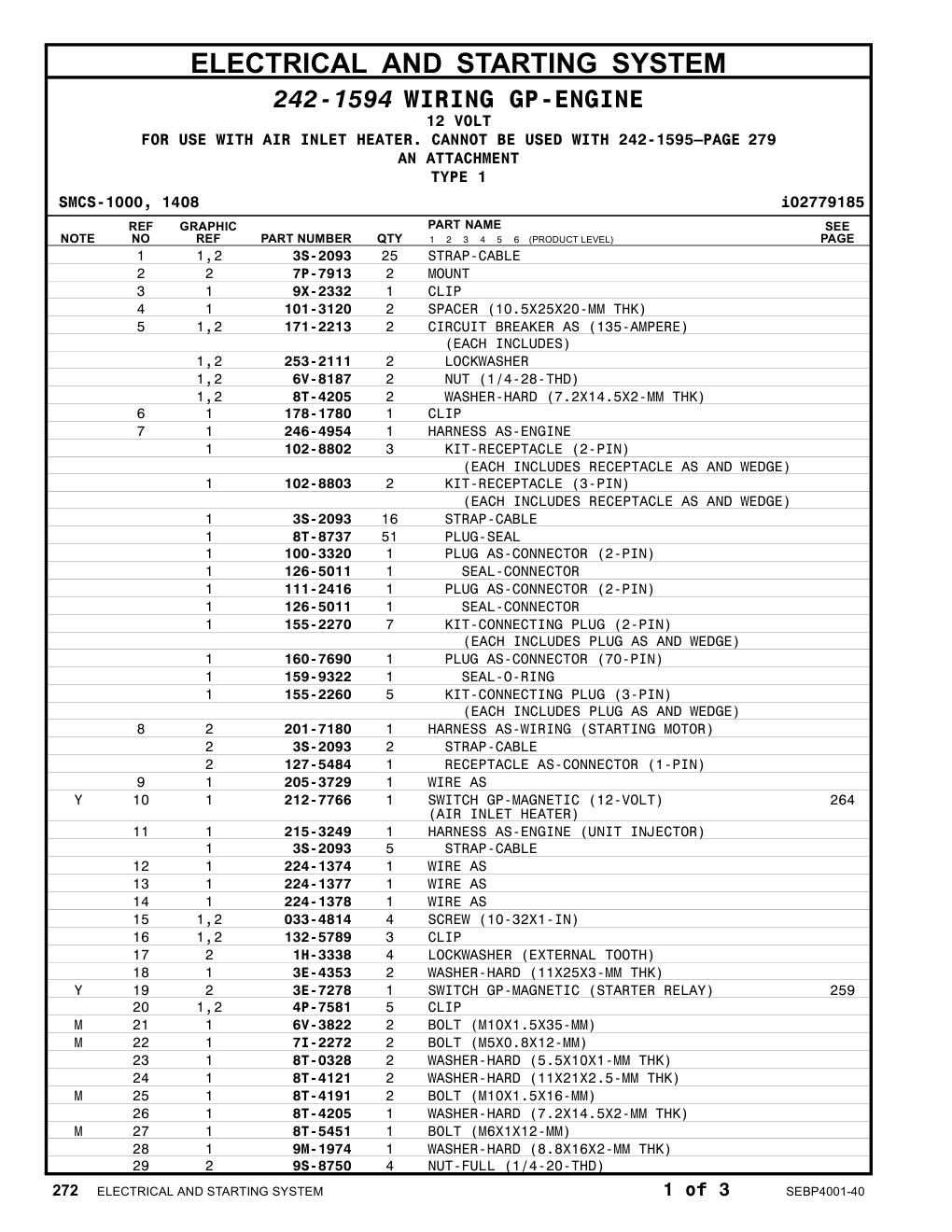 9X-2332 CLIP CAT parts manual diagram