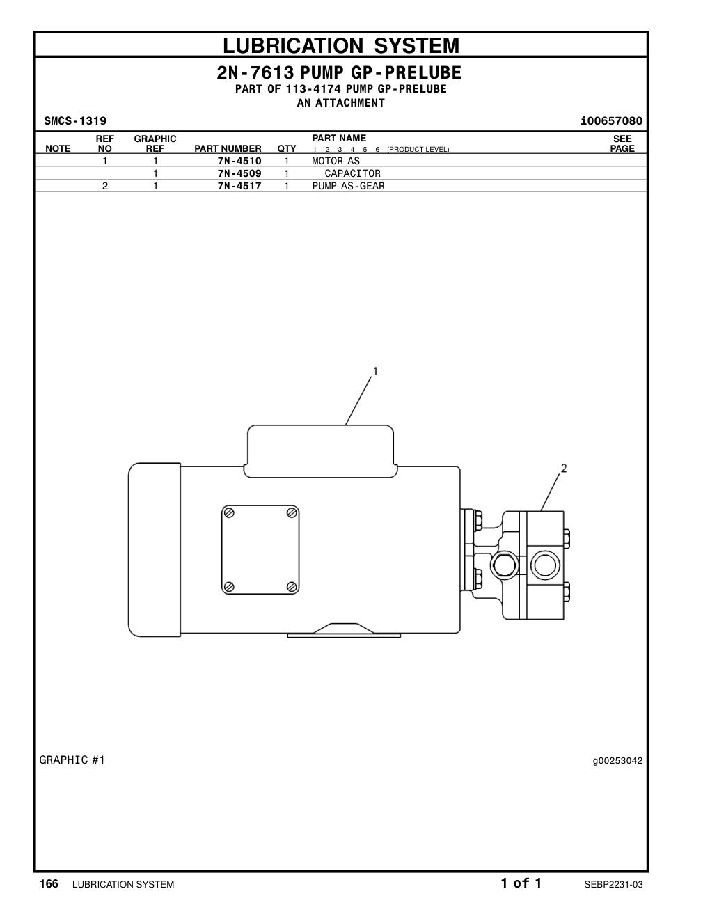 7N-4517 PUMP AS-GEAR CAT parts manual diagram