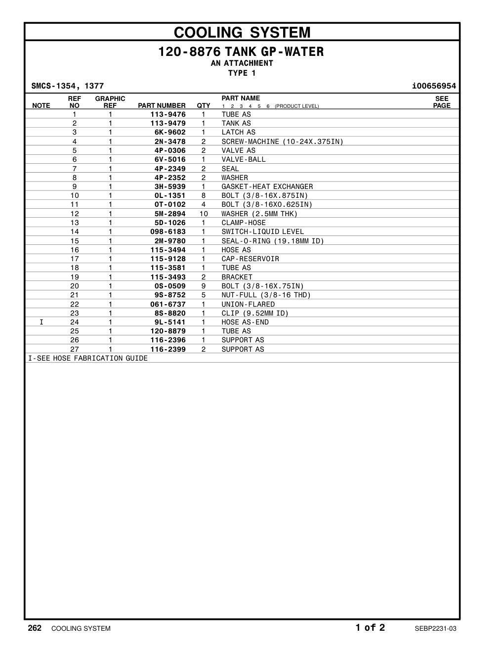 113-9479 TANK AS CAT parts manual diagram
