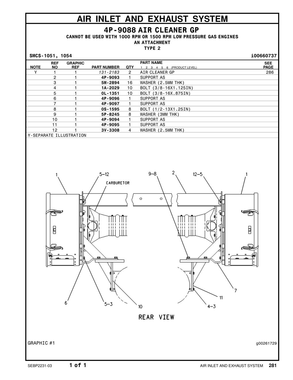 131-2183 AIR CLEANER GP CAT parts manual diagram