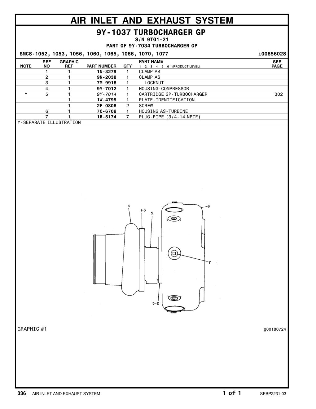1N-3279 CLAMP AS · S/N 9TG1-21 CAT parts manual diagram