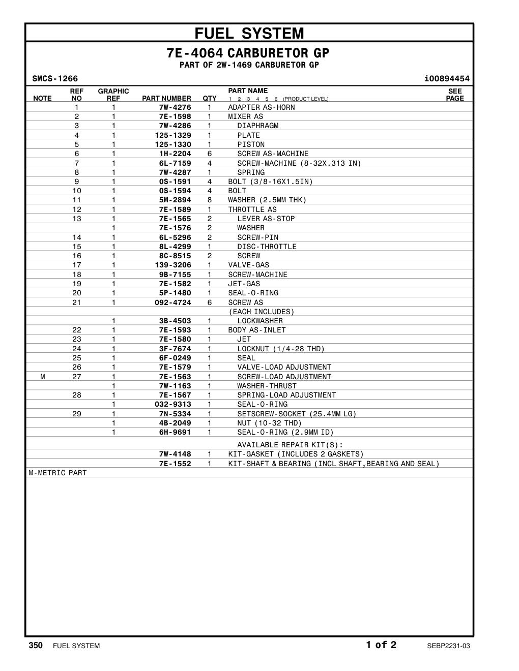 139-3206 VALVE-GAS CAT parts manual diagram