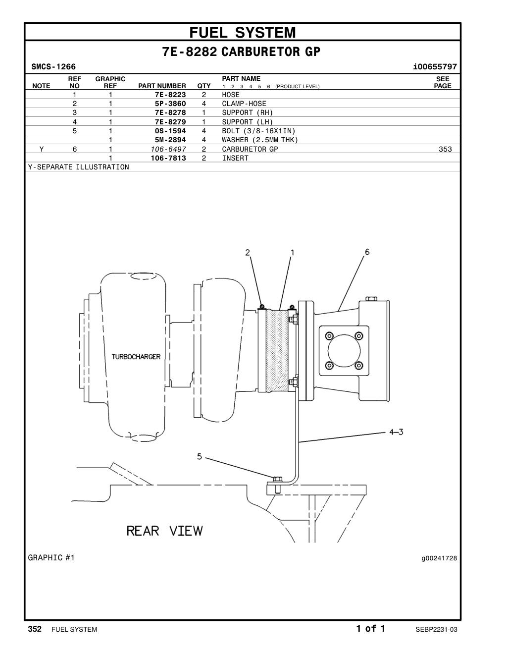 106-6497 CARBURETOR GP CAT parts manual diagram