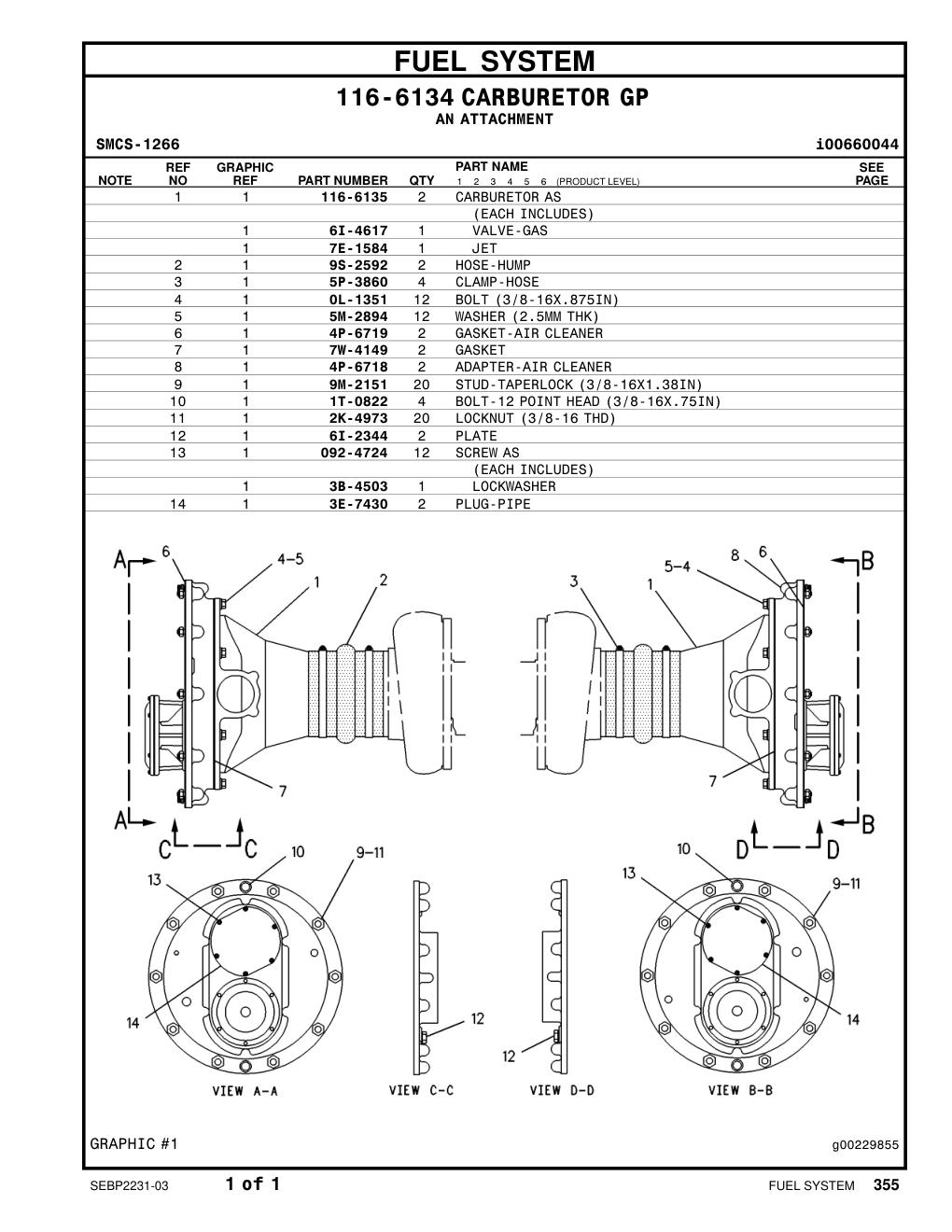 6I-4617 VALVE-GAS CAT parts manual diagram