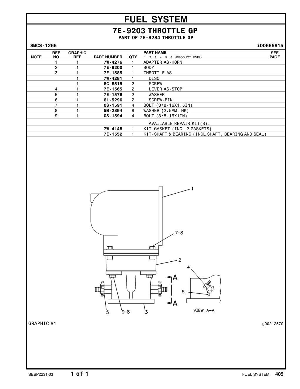 7E-9200 BODY CAT parts manual diagram