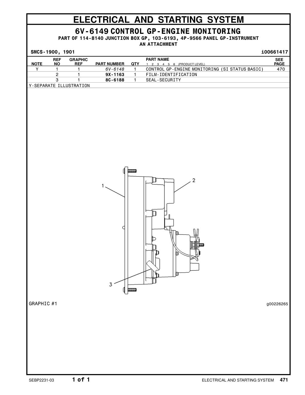9X-1163 FILM-IDENTIFICATION CAT parts manual diagram
