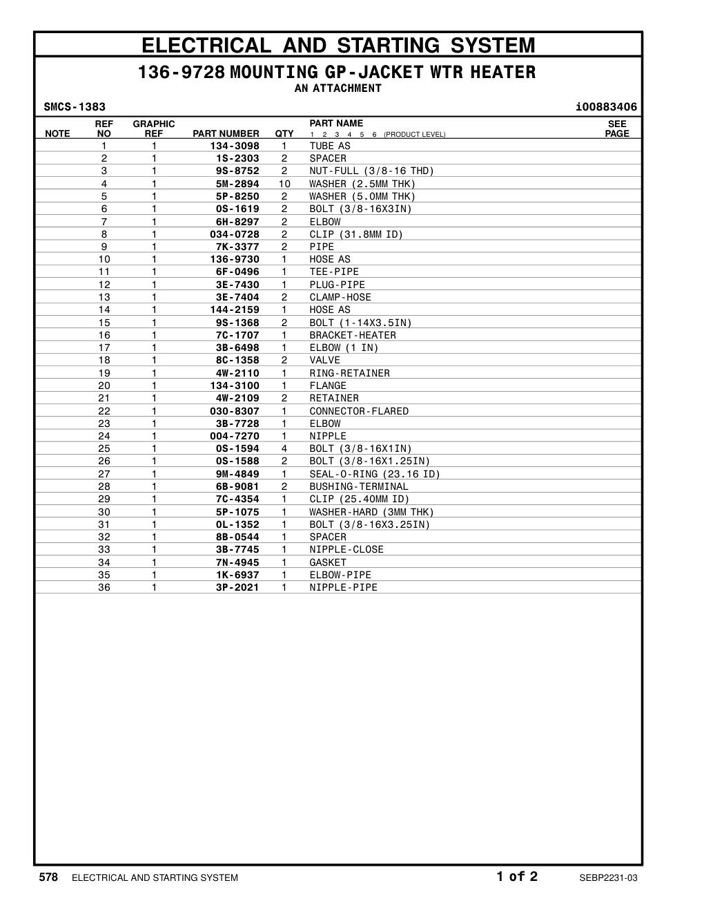 136-9730 HOSE AS CAT parts manual diagram