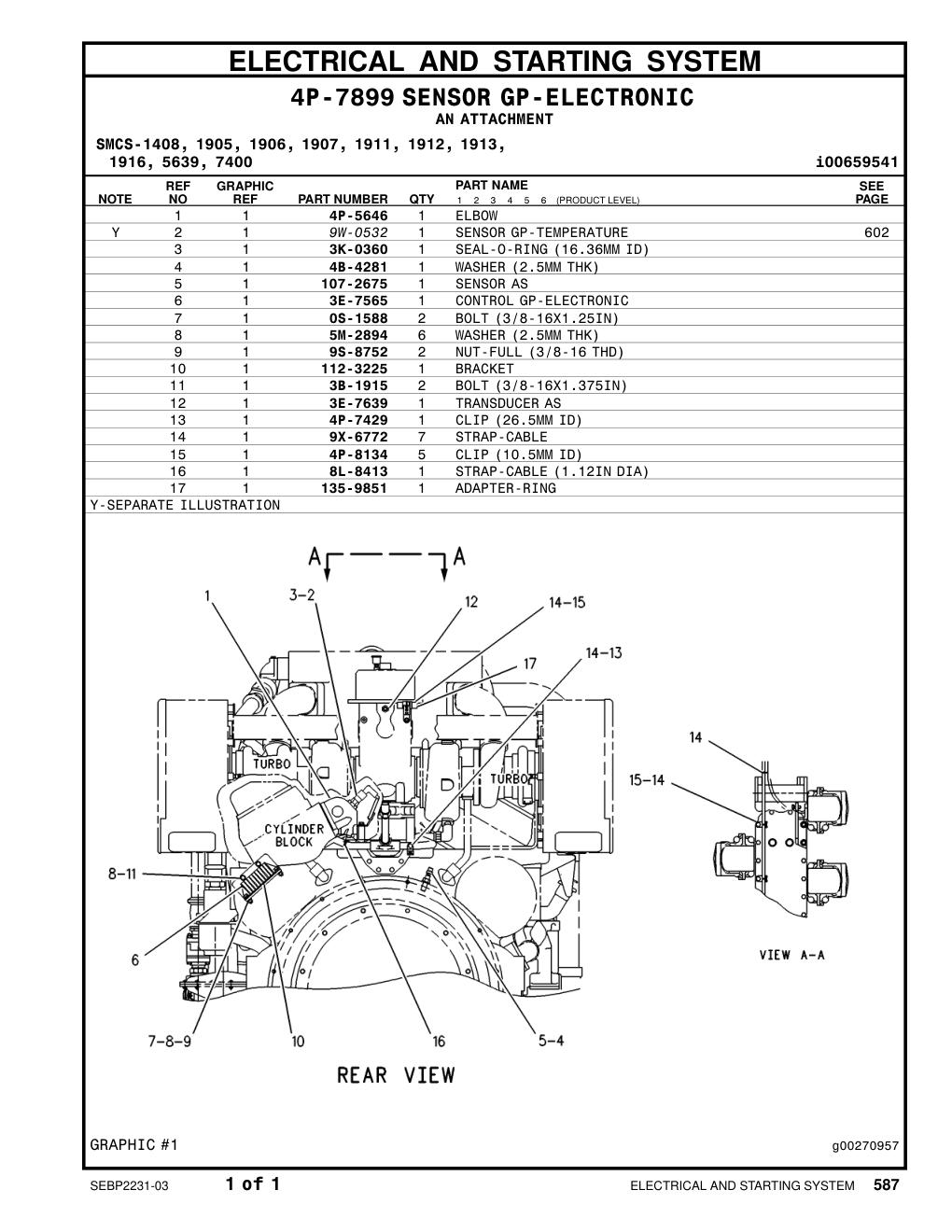 107-2675 SENSOR AS CAT parts manual diagram