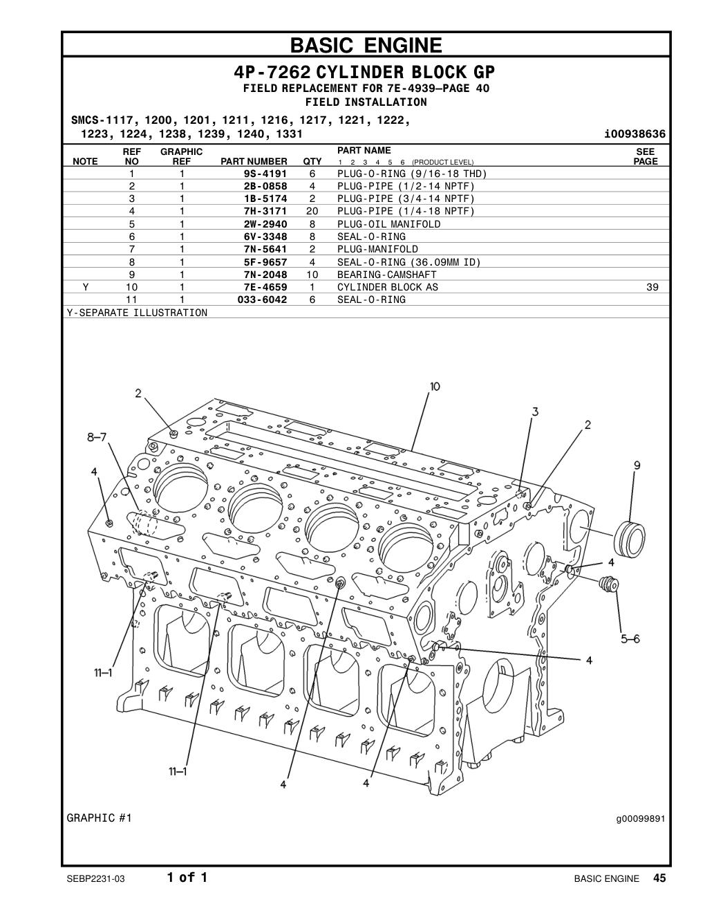 7N-2048 BEARING-CAMSHAFT CAT parts manual diagram