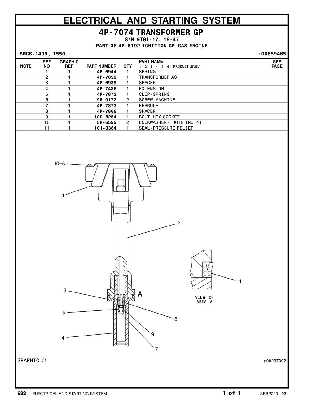 4P-6944 SPRING CAT parts manual diagram
