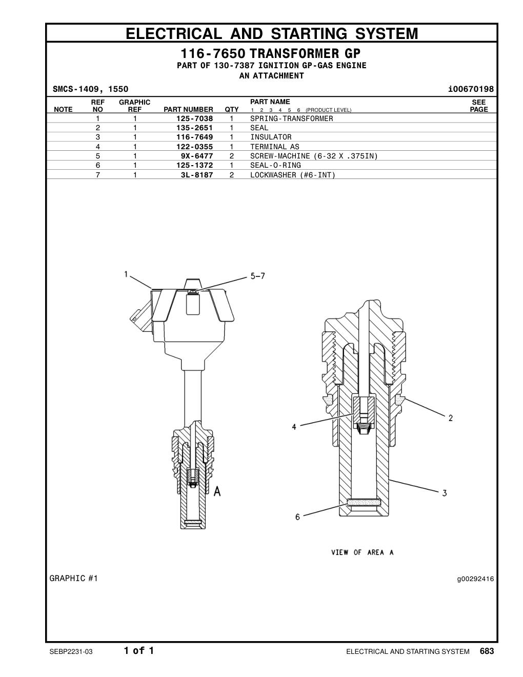 9X-6477 SCREW-MACHINE (6-32 X .375IN) CAT parts manual diagram