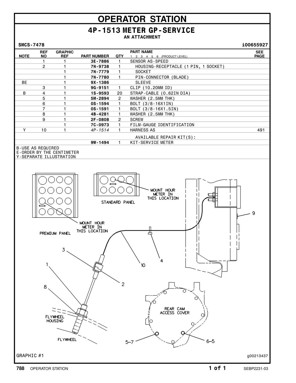 4P-1514 HARNESS AS CAT parts manual diagram