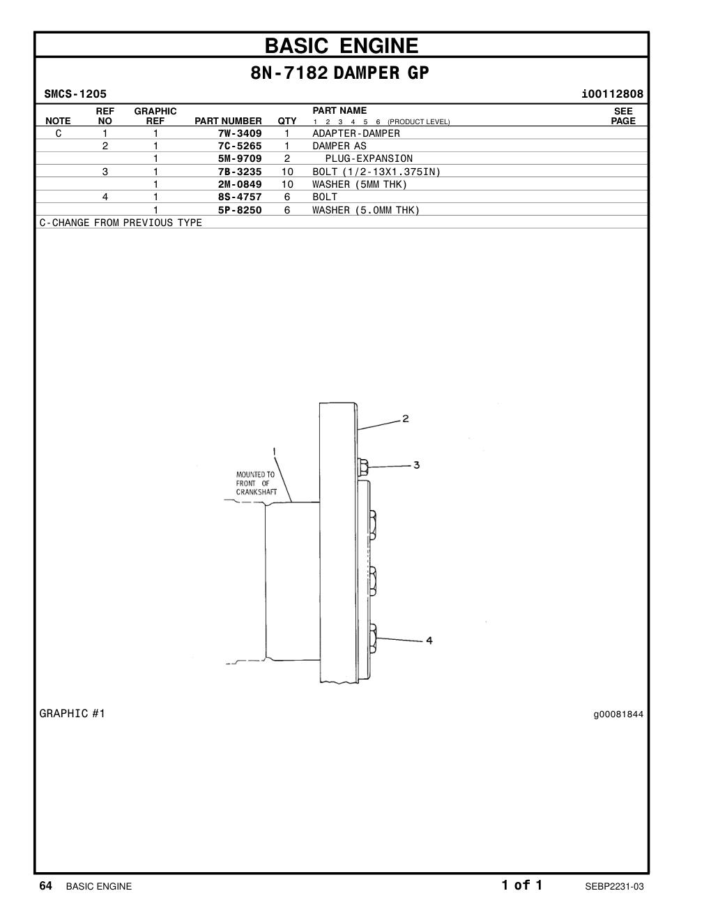 5M-9709 PLUG-EXPANSION CAT parts manual diagram