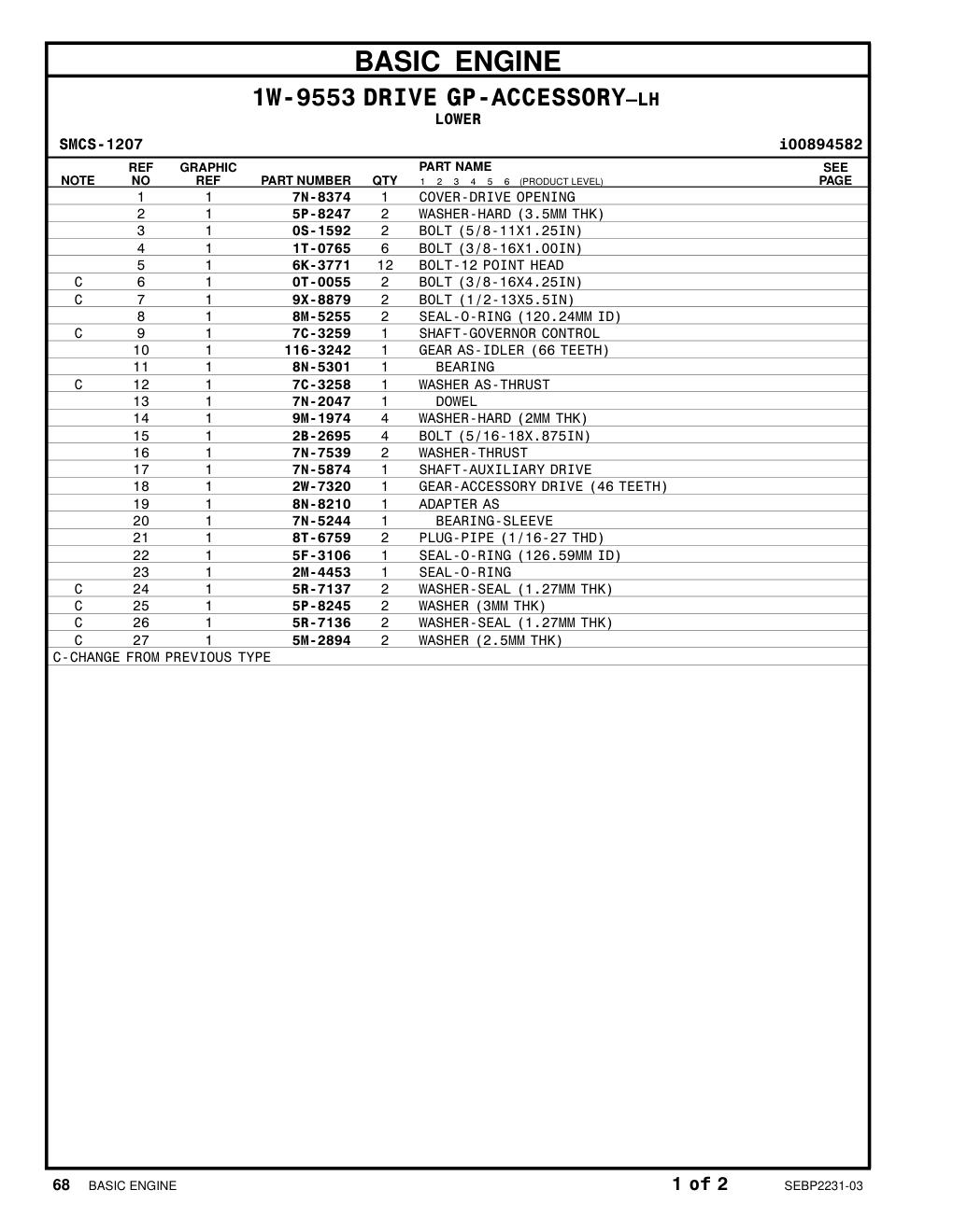 8N-5301 BEARING CAT parts manual diagram