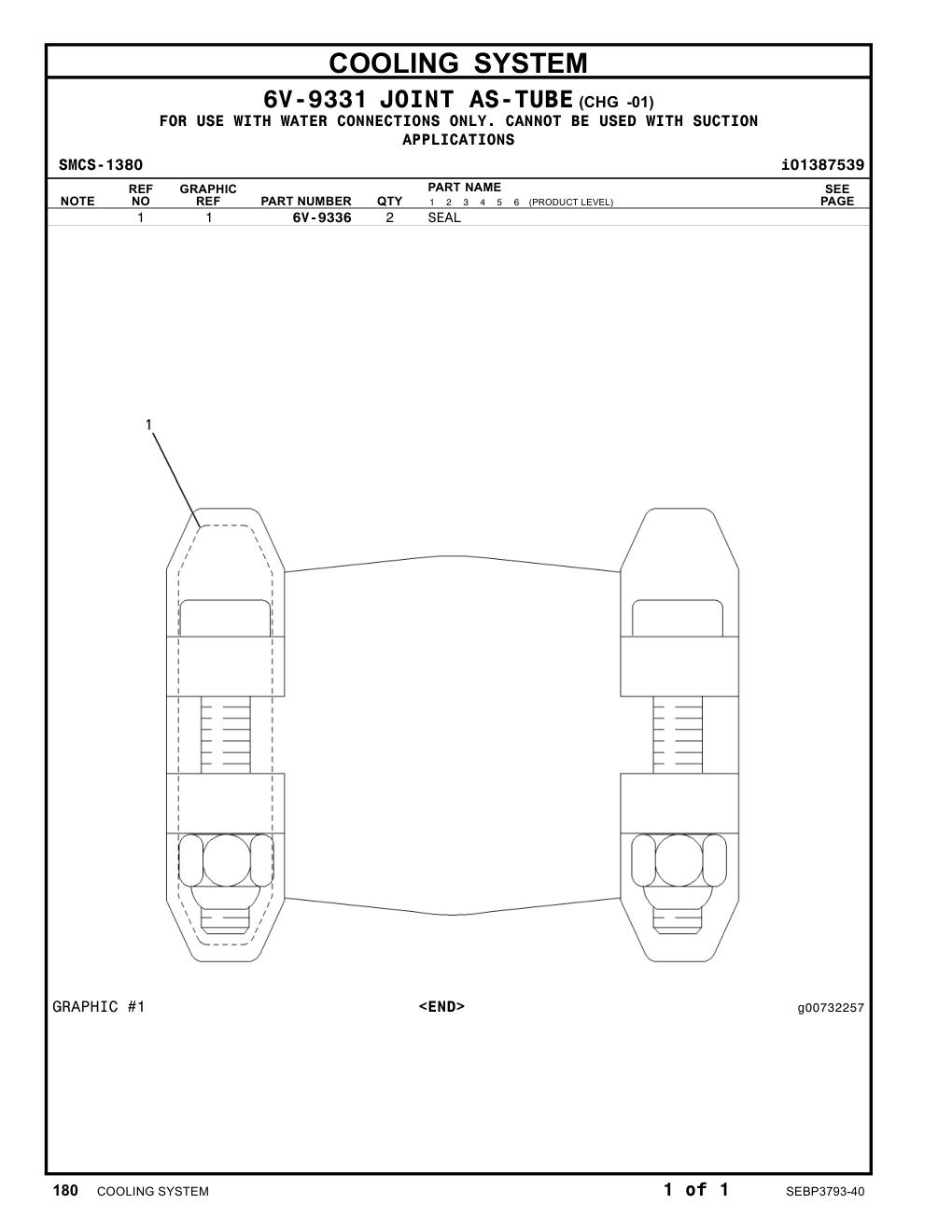 6V-9336 SEAL CAT parts manual diagram