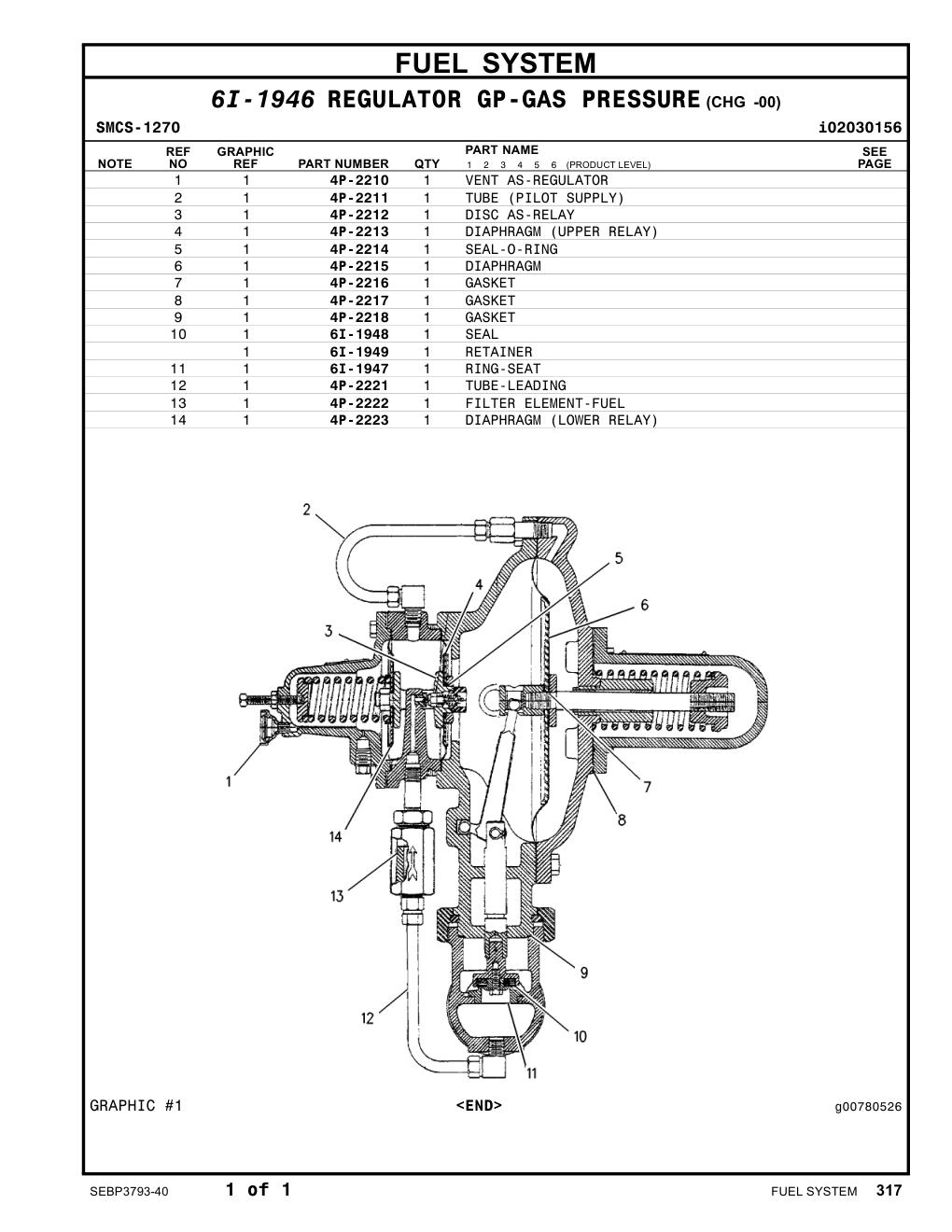 4P-2222 FILTERELEMENT (GAS) CAT parts manual diagram
