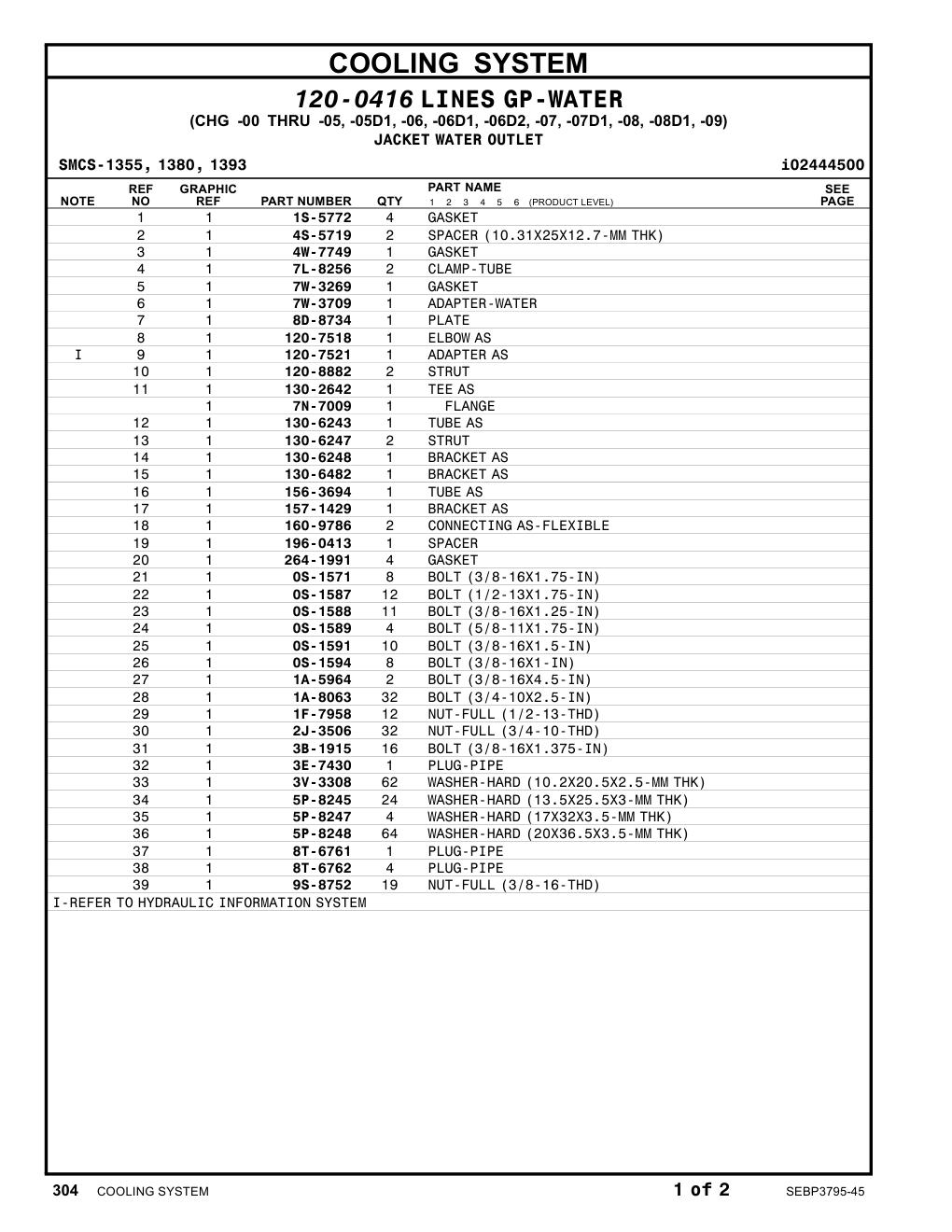 196-0413 SPACER CAT parts manual diagram