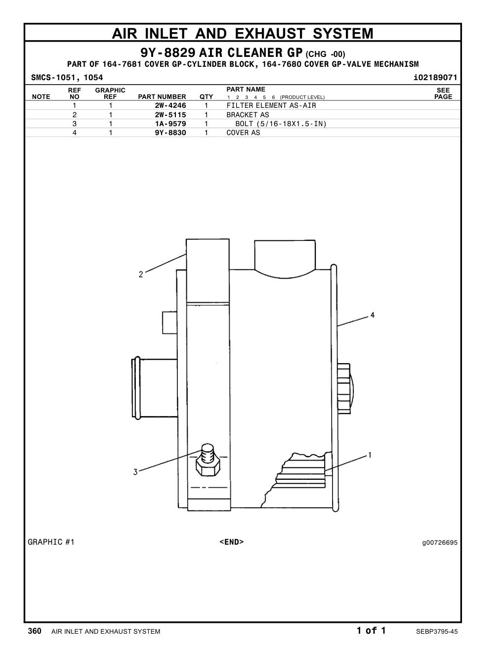 2W-4246 FILTERELEMENT AS-AIR CAT parts manual diagram