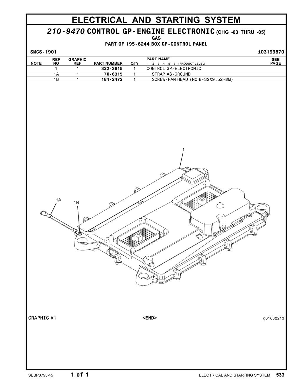 322-3615 CONTROL GP-ELECTRONIC CAT parts manual diagram