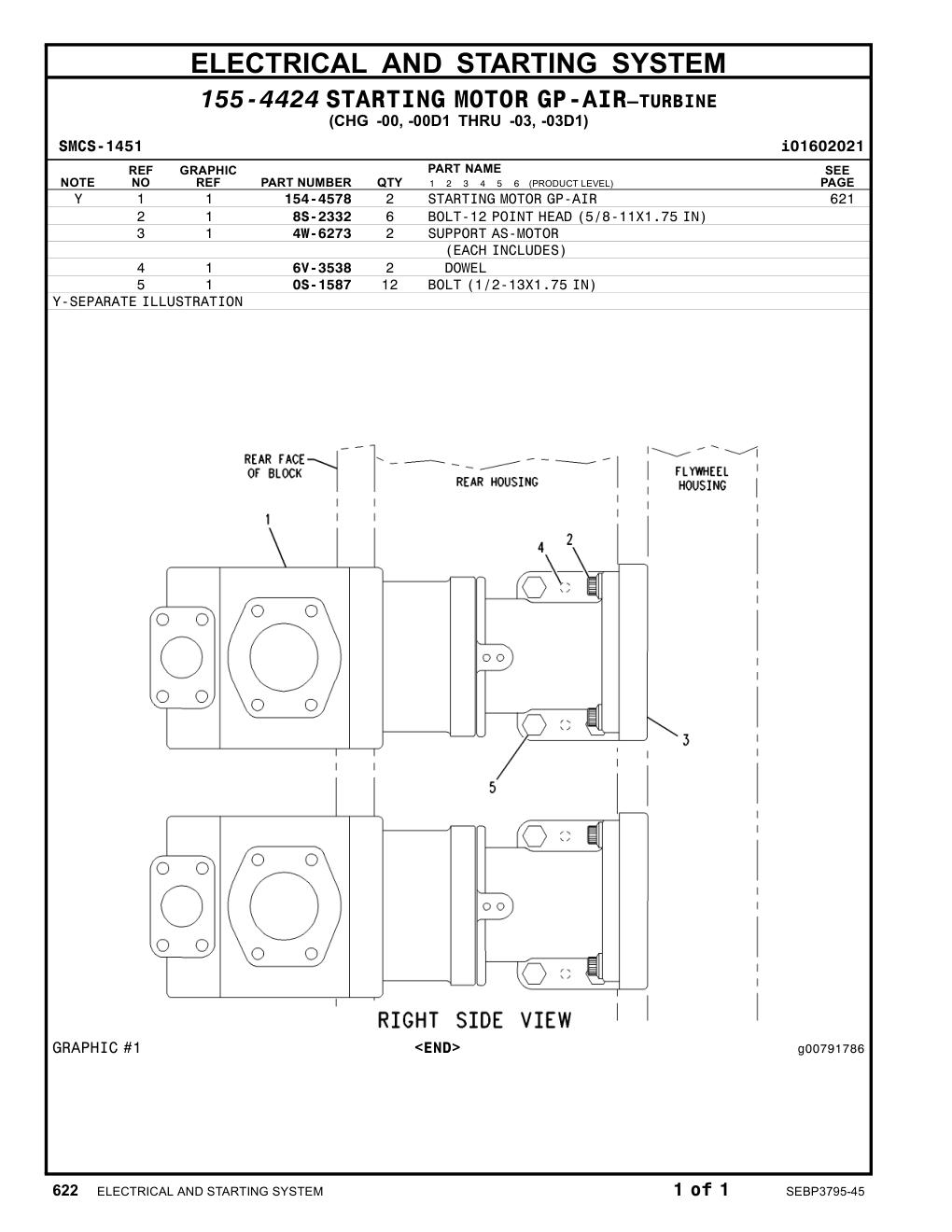 154-4578 STARTINGMOTOR GP-AIR CAT parts manual diagram