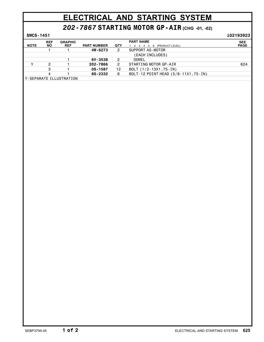 202-7866 STARTINGMOTOR GP-AIR CAT parts manual diagram
