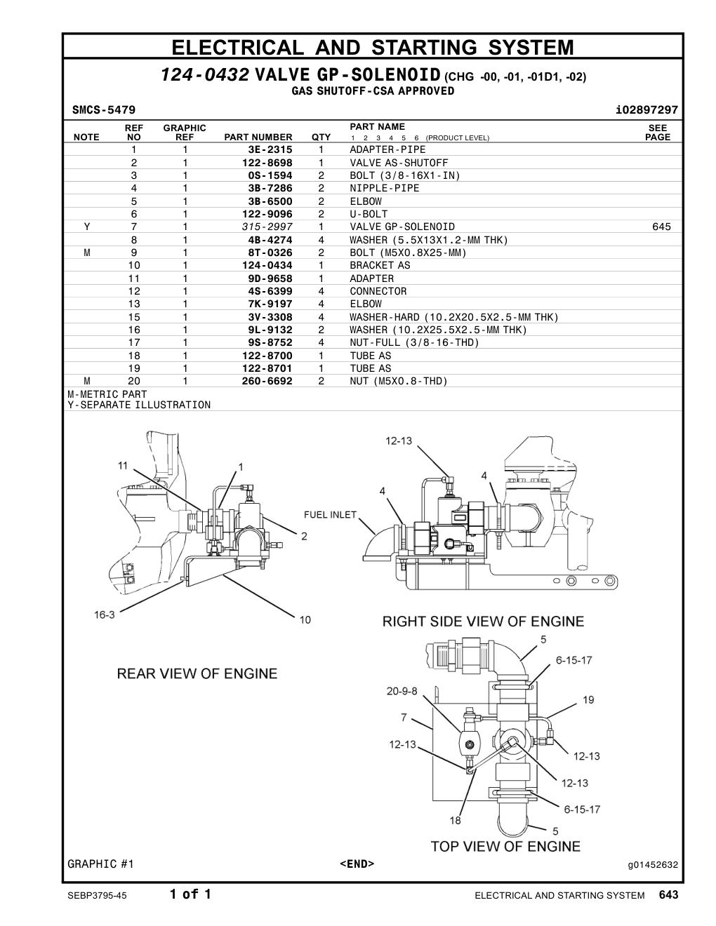 122-8698 VALVEAS-SHUTOFF CAT parts manual diagram